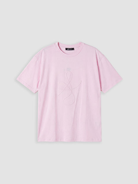 Soulife Bisiklet Yaka Nakışlı Kadın Tişört