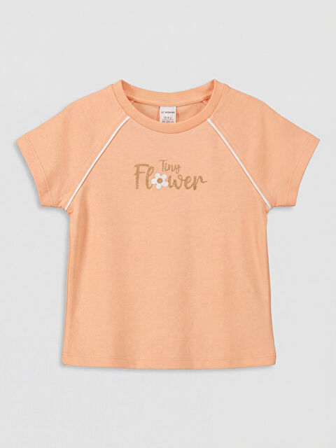 LCW Kids Simli Baskılı Kız Çocuk Tişört