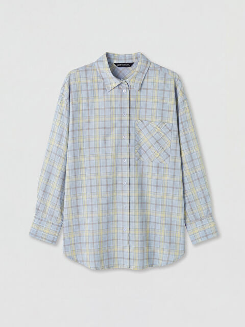 LCW Modest Ekose Oversize Kadın Gömlek