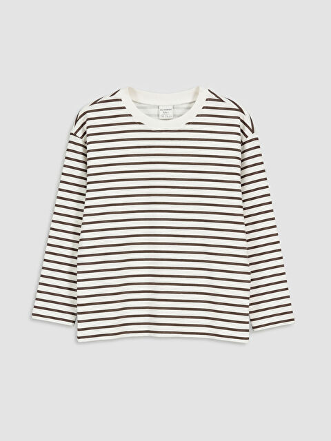 LCW Kids Bisiklet Yaka Çizgili Erkek Çocuk Tişört - S6T644Z1-LQY