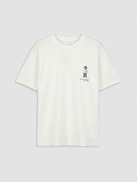 LCW Kids Bisiklet Yaka Baskılı Erkek Çocuk Tişört