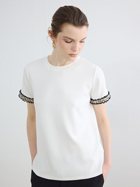 LCW EVERYDAY Bisiklet Yaka Nakışlı Bluz