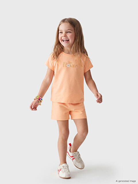 LCW Kids Çiçek Baskılı Kız Çocuk Takım