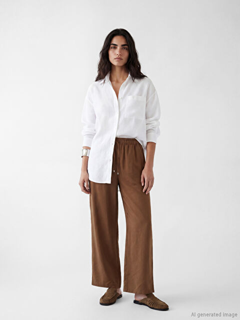 LCW Vision Beli Lastikli Modal Karışımlı Kadın Pantolon