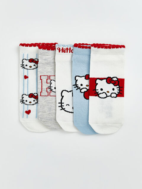 LCW Kids Hello Kitty Baskılı Kız Çocuk Patik Çorap 5'li