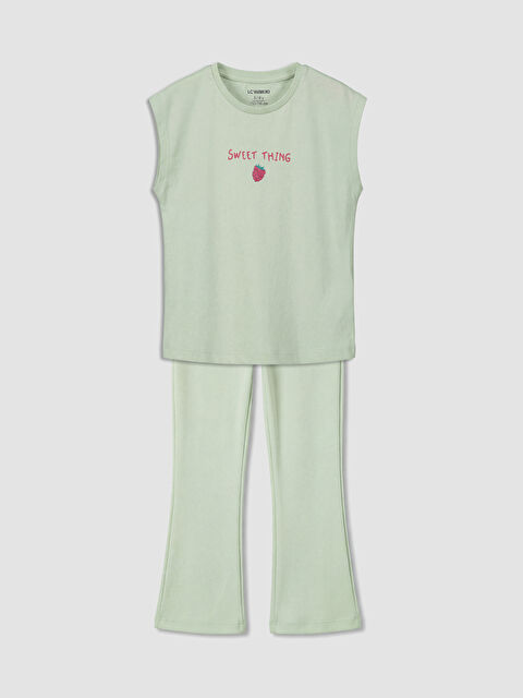 LCW Kids Çilek Baskılı Kız Çocuk Takım