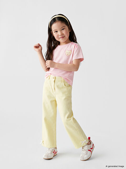 LCW Kids Regular Fit Kız Çocuk Gabardin Pantolon
