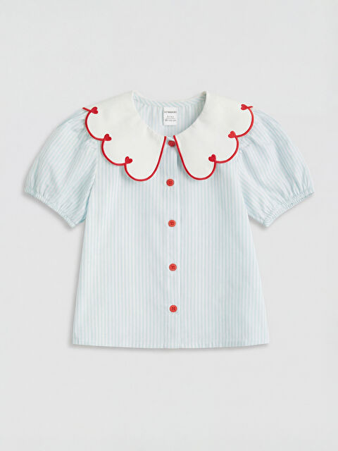 LCW Kids Bebe Yaka Çizgili Kız Çocuk Gömlek - S6U095Z1-LEN
