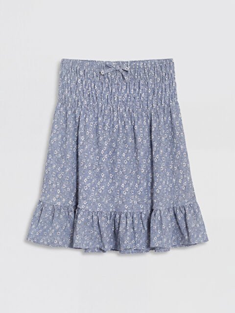 LCW Kids Beli Lastikli Çiçek Desenli Kız Çocuk Etek