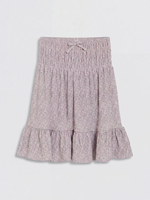 LCW Kids Beli Lastikli Çiçek Desenli Kız Çocuk Etek