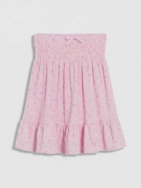 LCW Kids Beli Lastikli Çiçek Desenli Kız Çocuk Etek