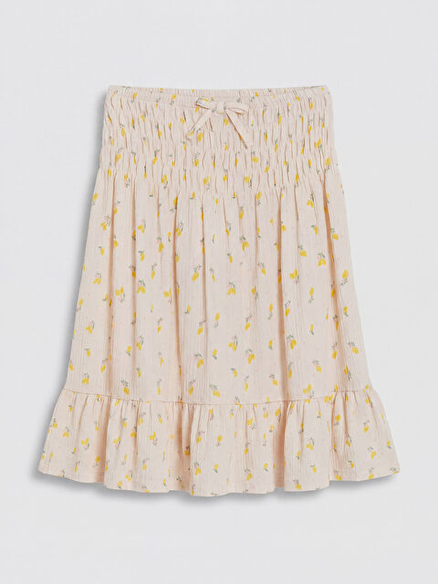 LCW Kids Beli Lastikli Çiçek Desenli Kız Çocuk Etek