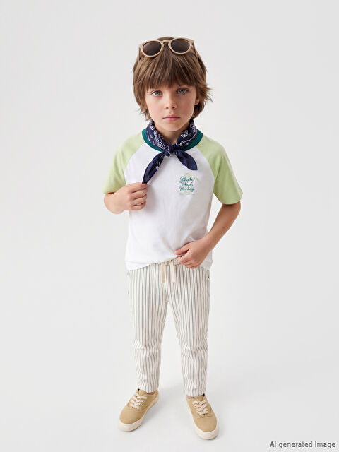 LCW Kids Nostaljik Maymun Baskılı Unisex Çocuk Tişört