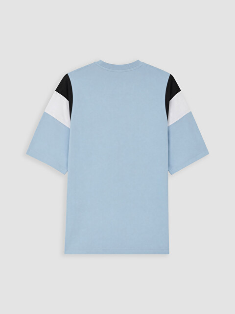 Kappa LC WAIKIKI Mavi Bisiklet Yaka Nakışlı Unisex Tişört