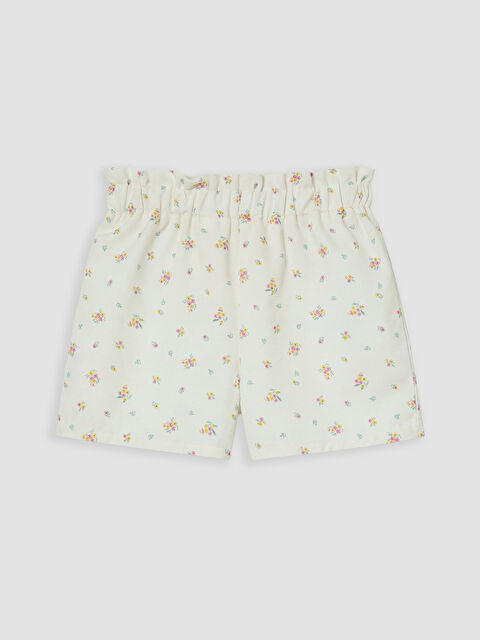 LCW baby Çiçekli Kız Bebek Gabardin Şort