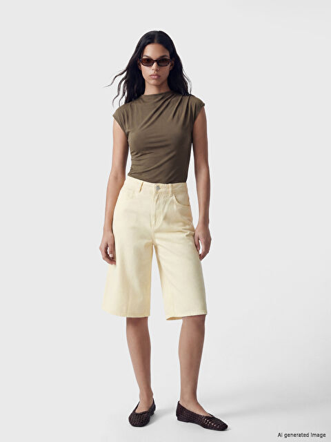 LCW Jeans Bermuda Fit Kadın Jean Şortolon