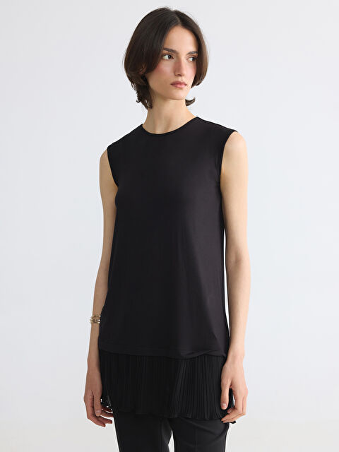 LCW EVERYDAY Bisiklet Yaka Pileli Kadın Tunik