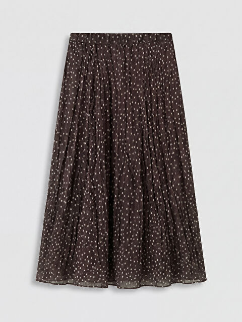 LCWAIKIKI Classic Beli Lastikli Puantiyeli Şifon Pileli Etek