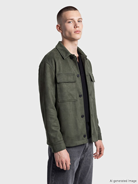 XSIDE Rahat Kalıp Gömlek Yaka Erkek Mont