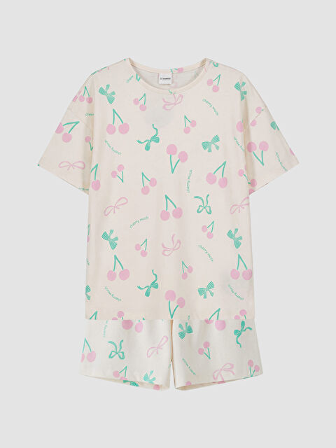 LCW Kids Desenli Kız Çocuk Şortlu Pijama Takımı