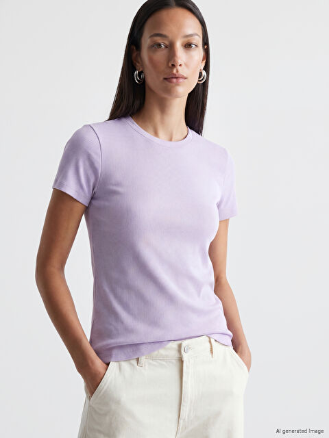 LCWAIKIKI Basic Bisiklet Yaka Kadın Tişört