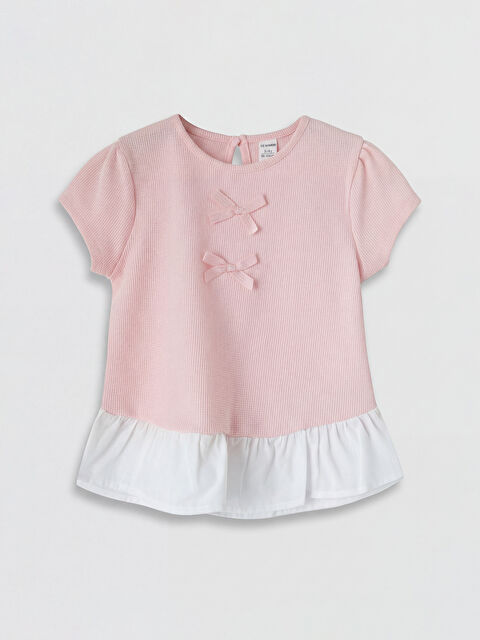 LCW Kids Fiyonk Detaylı Kız Çocuk Tişört