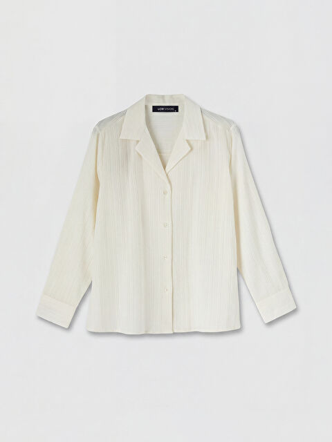 LCW Vision Çizgili Oversize Kadın Gömlek