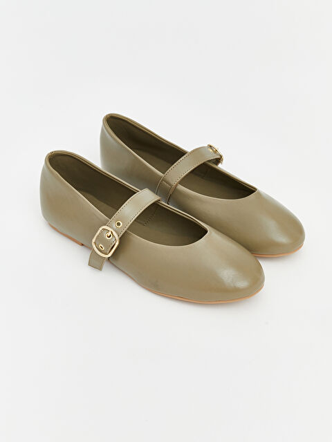 LCW STEPS Deri Görünümlü Kadın Babet