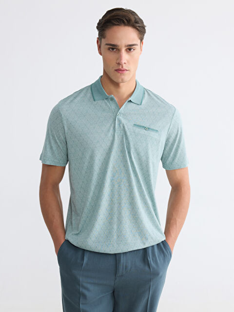 LCWAIKIKI Classic Polo Yaka Desenli Erkek Tişört