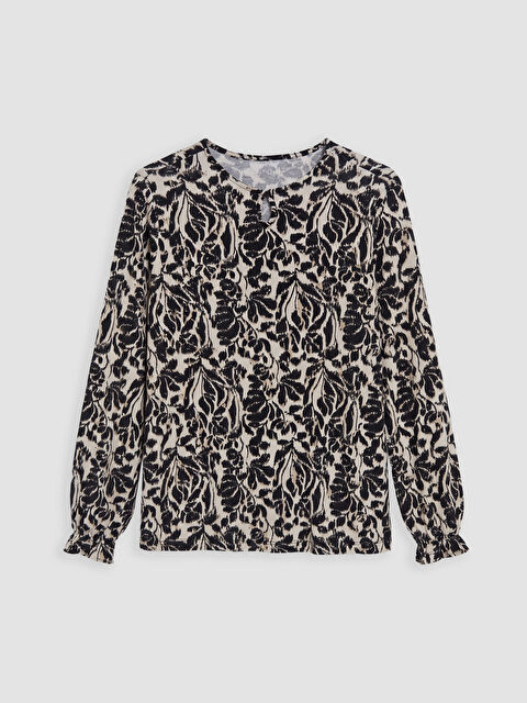 LCW Grace Bisiklet Yaka Desenli Bluz