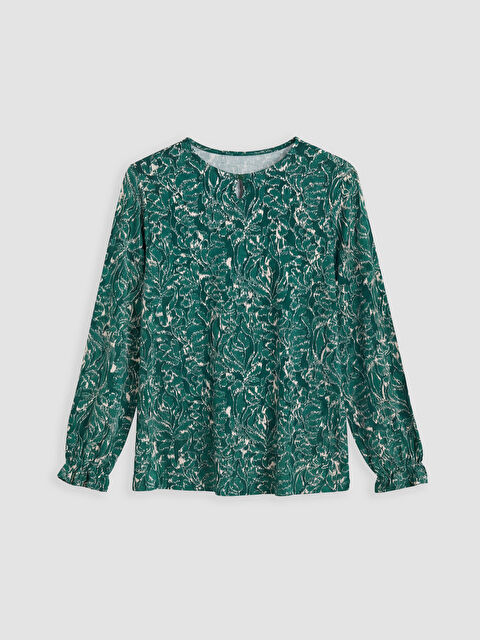 LCW Grace Bisiklet Yaka Desenli Bluz