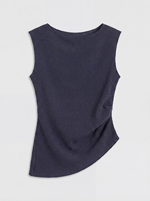 LCW Vision Kayık Yaka Büzgülü Bluz