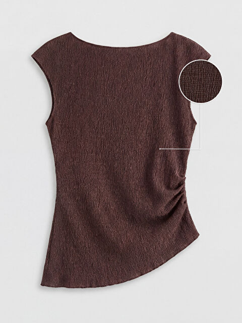 LCW Vision Kayık Yaka Büzgülü Bluz