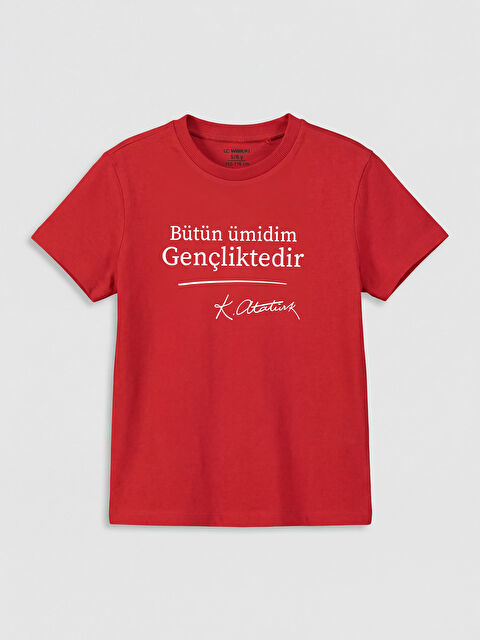 LCW Kids Atatürk Baskılı Erkek Çocuk Tişört