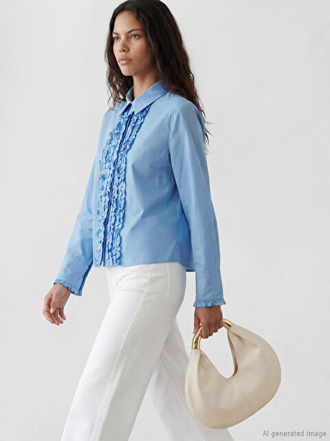 LCW Modest Fırfırlı Kadın Gömlek