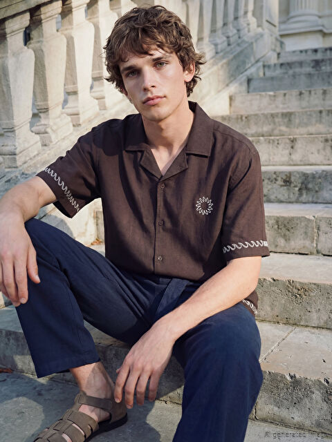 XSIDE Loose Fit Nakışlı Erkek Gömlek