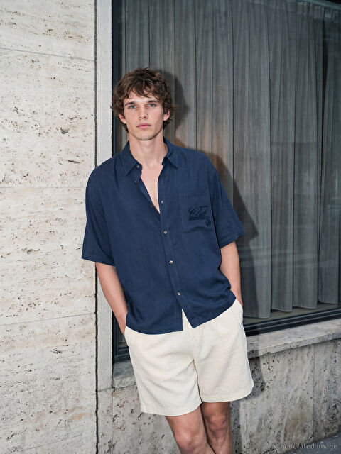 XSIDE Loose Fit Nakışlı Erkek Gömlek