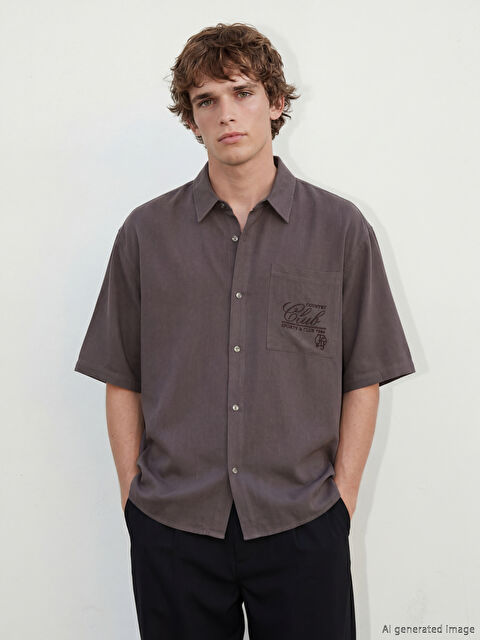 XSIDE Loose Fit Nakışlı Erkek Gömlek