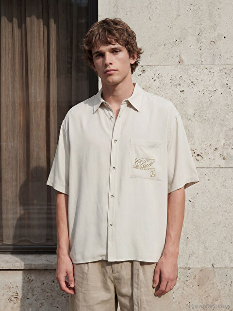 XSIDE Loose Fit Nakışlı Erkek Gömlek