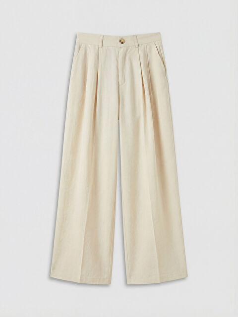 LCW Modest Yüksek Bel Pileli Kadın Kumaş Pantolon