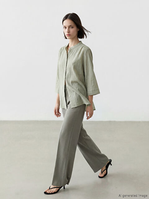 LCW Comfort Hakim Yaka Dokulu Kadın Gömlek