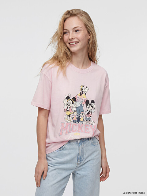 XSIDE Mickey Mouse Printed Women's T-Shirt - S6Y008Z8-14N - LC Waikiki