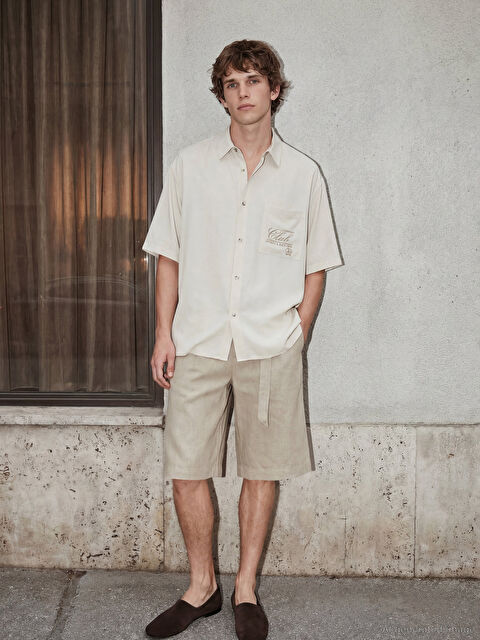 LCW Vision Regular Fit Kemerli Erkek Şort