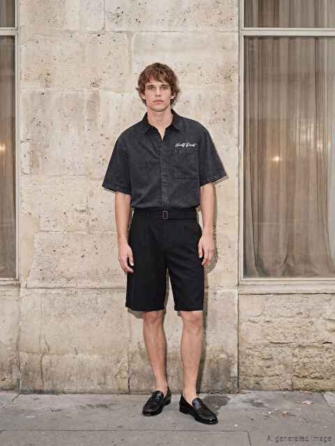 LCW Vision Regular Fit Kemerli Erkek Şort