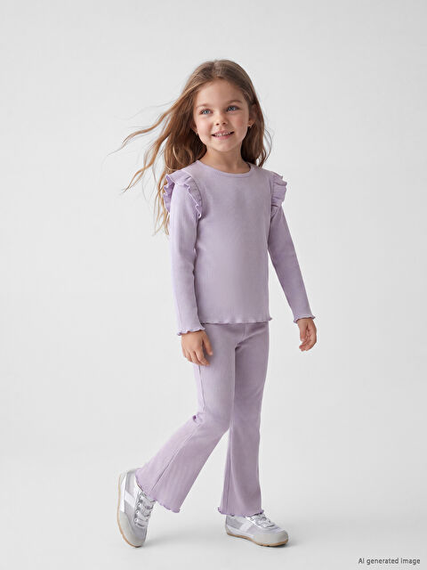 LCW Kids Fitilli Kız Çocuk İspanyol Paça Tayt