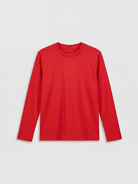 LCW Kids Bisiklet Yaka Uzun Kollu Erkek Çocuk Tişört