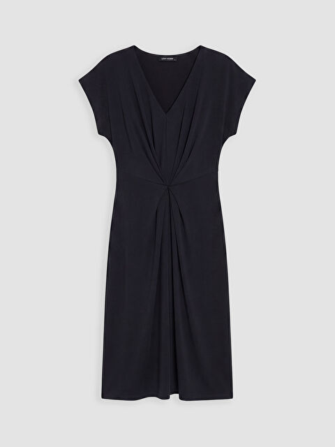 LCW Vision Modal Karışımlı Büzgülü Elbise