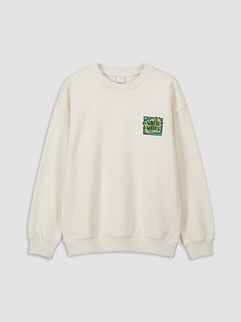 LCW Kids Bisiklet Yaka Baskılı Erkek Çocuk Sweatshirt