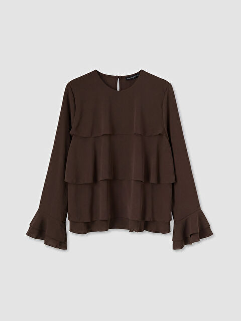 LCW Modest Bisiklet Yaka Fırfırlı Bluz