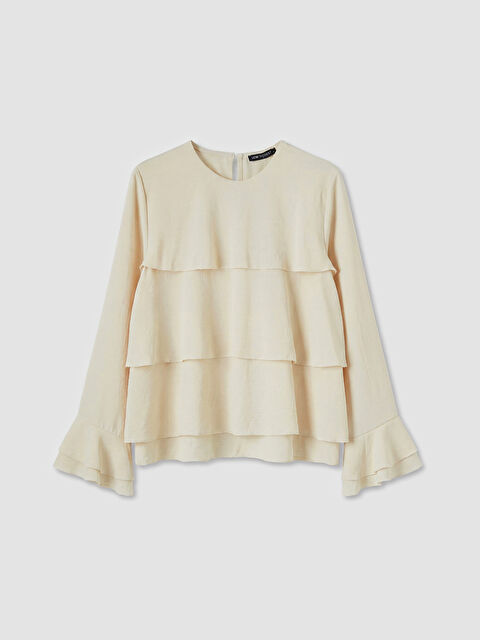 LCW Modest Bisiklet Yaka Fırfırlı Bluz